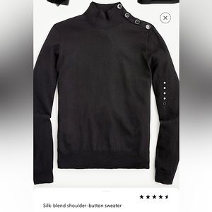 *NWT* J. Crew Silk-blend shoulder-button sweater
